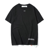 Off White T Shirt Reflective Stripe Round Neck Arrow Tshirt Short Sleeve Casual Men'S Clothing Owt