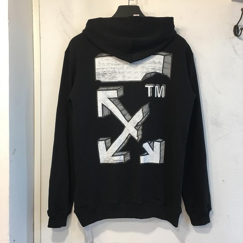 Off White Hoodie With Arrow Print Autumn And Winter Ow Printed Men'S And Women'S Pullover Hoodie Sweater Owt