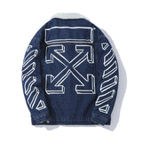 Off White Jacket Denim Jacket Men And Women Warm Padded Jacket Plus Size Casual Men'S Clothing Owt