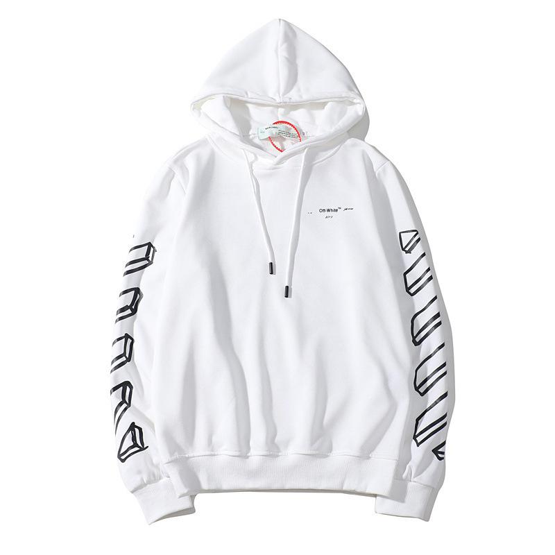 Off White Hoodie With Arrow Print Printed Ow Coat Hooded Sweater Owt