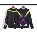Off White Sweater Men'S And Women'S Autumn And Winter Warm Large Size Casual Coat Top Knitted Sweater Owt