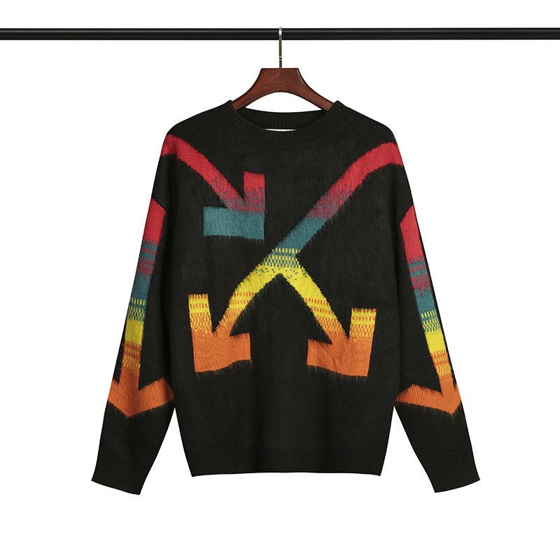 Off White Sweater Fall/Winter Men'S And Women'S Sweaters Warm Casual Jacket Owt