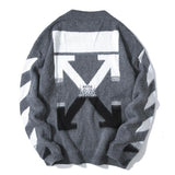 Off White Sweater Autumn And Winter Round Neck Pullover Base Sweater Men'S Sweater Owt
