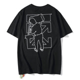 Off White T Shirt Arrow Print Short Sleeve Tshirt Casual And Comfortable Plus Size Men'S Clothing Owt