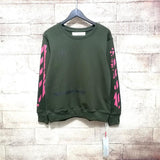 Off White Crew Neck Pullover Sweatshirt Plus Size Retro Sports Sweatshirts Owt