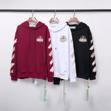 Off White Hoodie With Arrow Print Arrow Printed Hoodie Street Hoodie Owt