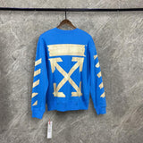 Off White Printed Crew Neck Pullover Sweatshirt Men Owt