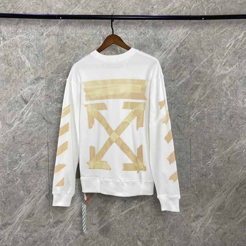 Off White Printed Crew Neck Pullover Sweatshirt Men Owt
