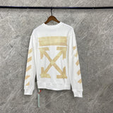Off White Printed Crew Neck Pullover Sweatshirt Men Owt