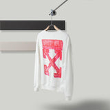 Off White Pullover Sweatshirts Autumn And Winter Arrow Print Round Neck Long Sleeve Sweater Owt