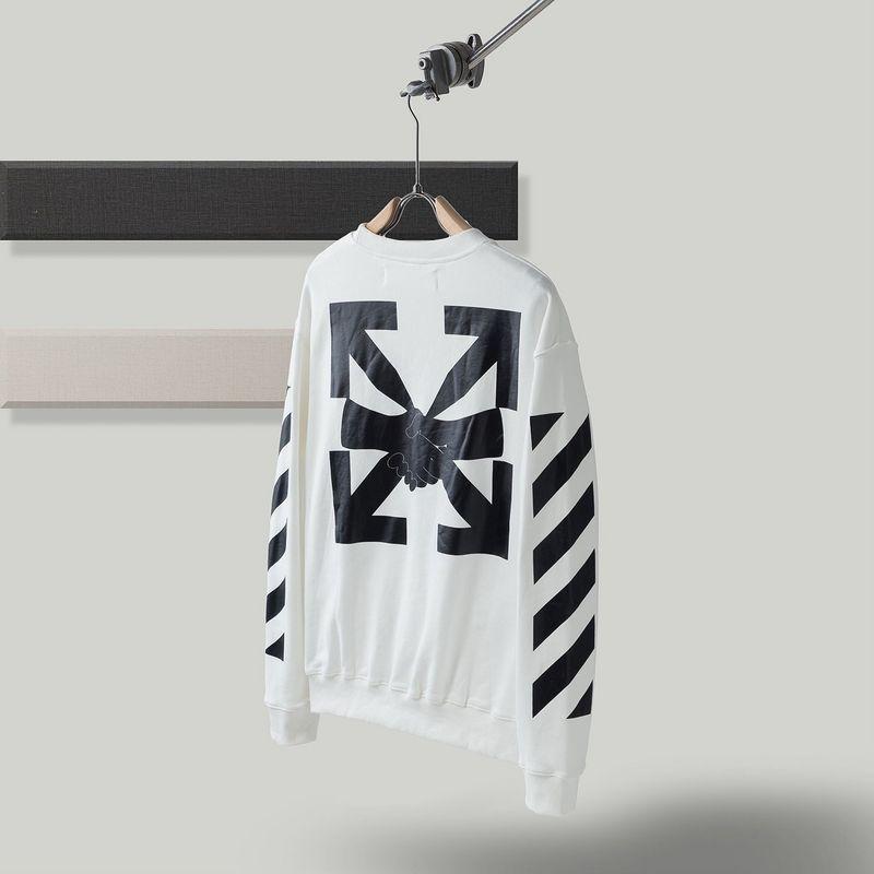 Off White Pullover Sweatshirts Autumn And Winter Round Neck Pullover Sweater Base Shirt Owt