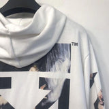 Off White Hoodie With Arrow Print Spring And Autumn Arrow Print Ow Pullover Hoodie Sweater Owt