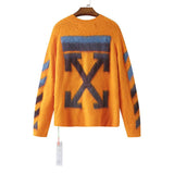 Off White Sweater Pullover Sweater Casual Sweater Men'S Clothing Owt