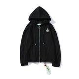 Off White Hoodie With Arrow Print Arrow Zipper Sweater Coat Owt