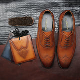 Men's Dress Shoes Classic Leather Oxfords Casual Cushioned Loafer Business Formal Wear Leather Shoes Men's Leather