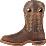 Justin Yellowstone Boots Fall Winter Men Ankle Boots Embroidered Low Heel Square Toe Slip-On Ankle Boots