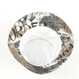 Bucket Hat Fishing Cap Cotton Print Fisherman Hat Letter Graffiti Sun-Proof Basin Hat Female