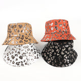 Bucket Hat Fishing Cap Cotton Print Fisherman Hat Vintage Leopard Print Bucket Hat Printing