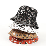 Bucket Hat Fishing Cap Cotton Print Fisherman Hat Vintage Leopard Print Bucket Hat Printing