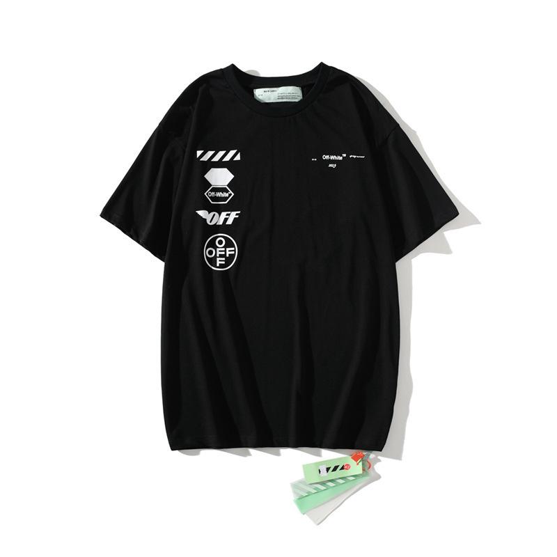 Off White T Shirt Summer Arrow Men'S Cotton Large Size Casual Short Sleeve Tshirt Owt