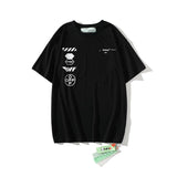 Off White T Shirt Summer Arrow Men'S Cotton Large Size Casual Short Sleeve Tshirt Owt