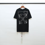 Off White T Shirt Ow Arrow Print Pure Cotton Loose Short Sleeve Owt