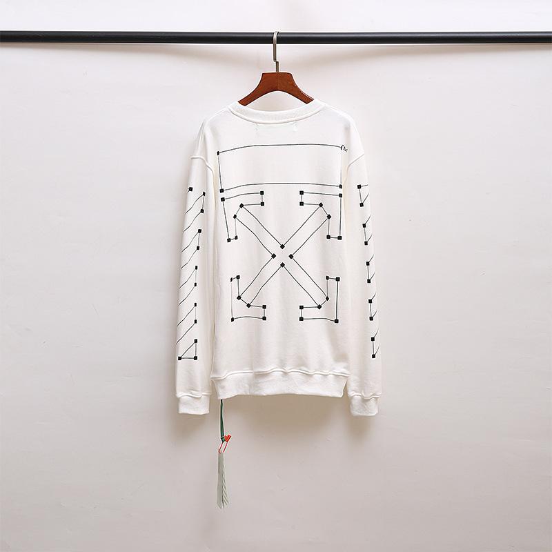 Off White Sweatshirt Men'S And Women'S Round Neck Large Size Casual Owt