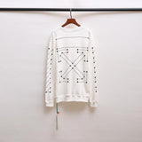Off White Sweatshirt Men'S And Women'S Round Neck Large Size Casual Owt