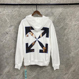 Off White Pullover Hoodie Plus Size Casual Men'S Clothing Sweater Owt