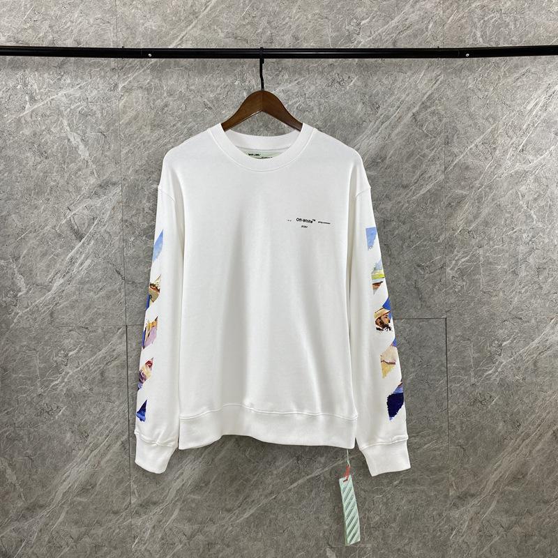 Off White Sweatshirt Oil Painting Arrow Round Neck Sweater Male And Female Large Size Casual Sweatshirts Owt