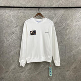 Off White Printed Pullover Sweatshirt Men'S And Women'S Plus Size Retro Sports Owt