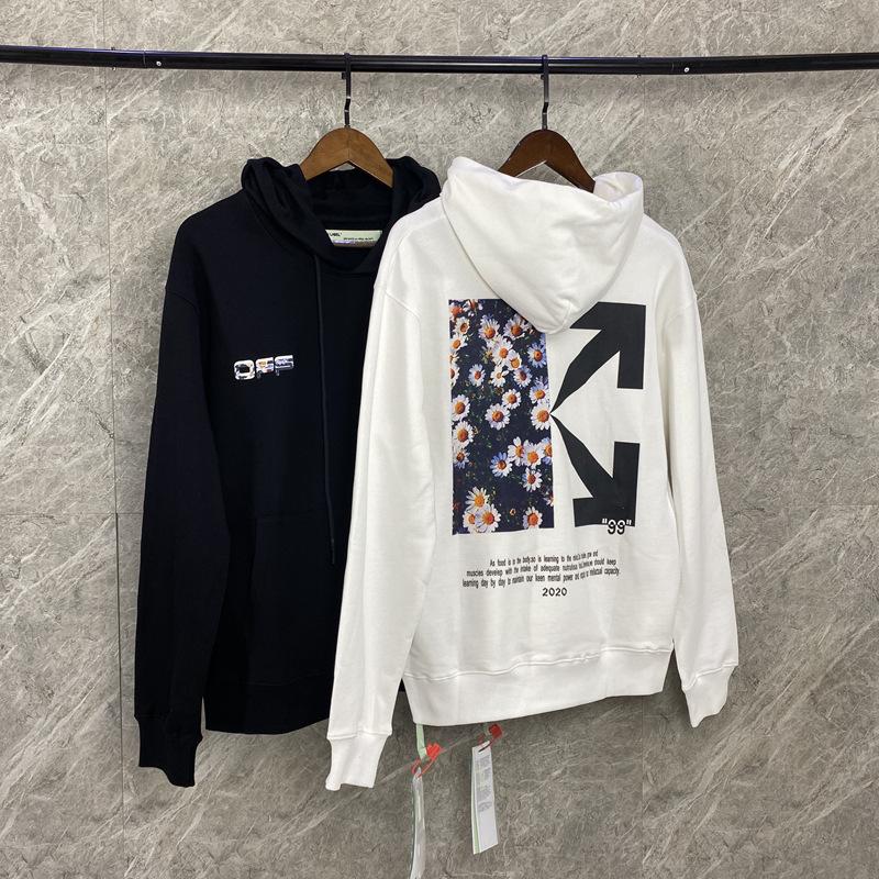 Off White Hoodie With Arrow Print Printed Hooded Male And Female Large Size Casual Sweatshirt Owt