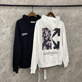 Off White Hoodie With Arrow Print Printed Hooded Male And Female Large Size Casual Sweatshirt Owt