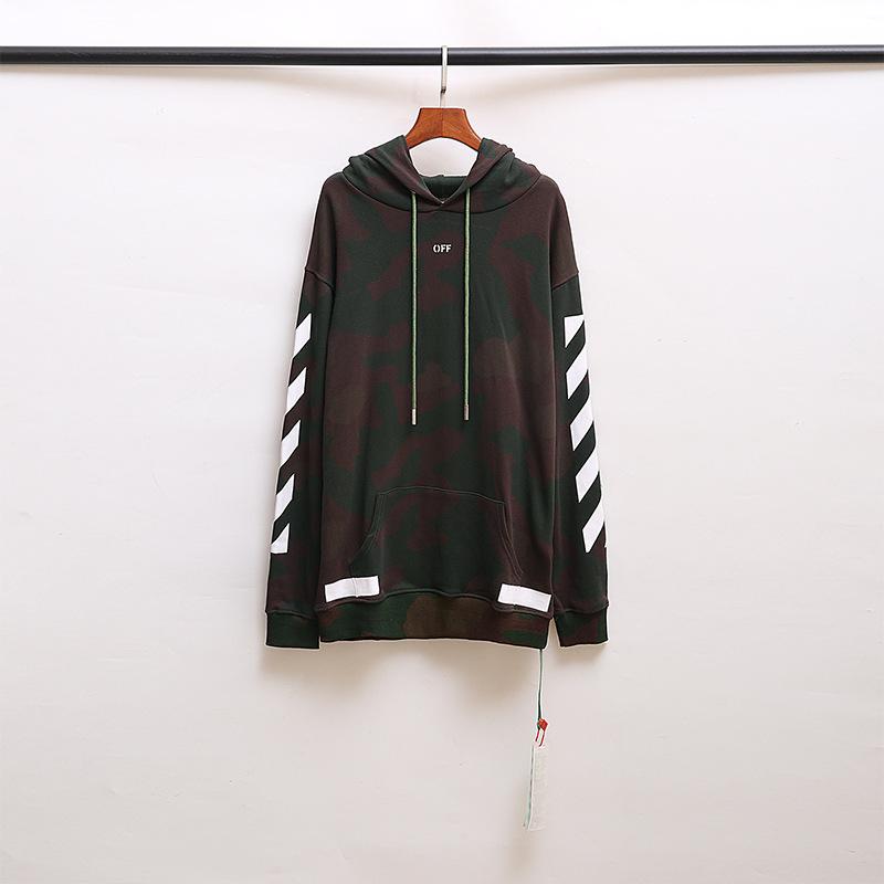Off White Hoodie With Arrow Print Arrow Print Men And Women Sleeve Cap Casual And Comfortable Owt