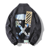 Off White Casual Jacket Arrow Denim Casual Coat Owt