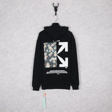 Off White Hoodie With Arrow Print Ow Autumn And Winter Loose Stitching Arrow Hooded Sweater Men And Women Couple Long Sleeve Owt