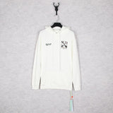 Off White Hoodie With Arrow Print Ow Autumn And Winter Loose Stitching Arrow Hooded Sweater Men And Women Couple Long Sleeve Owt