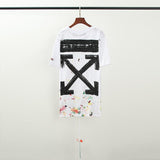 Off White T Shirt Arrow Short Sleeve Tshirt Casual Plus Size Men'S Clothing Owt