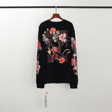 Off White Sweatshirt Autumn And Winter Ow Floral Arrow Print Round Neck Long Sleeve Sweater Casual Men'S Clothing Owt