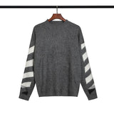 Off White Autumn And Winter Men'S And Women'S Loose Ow Knitted Sweater Large Size Casual Men'S Clothing Owt