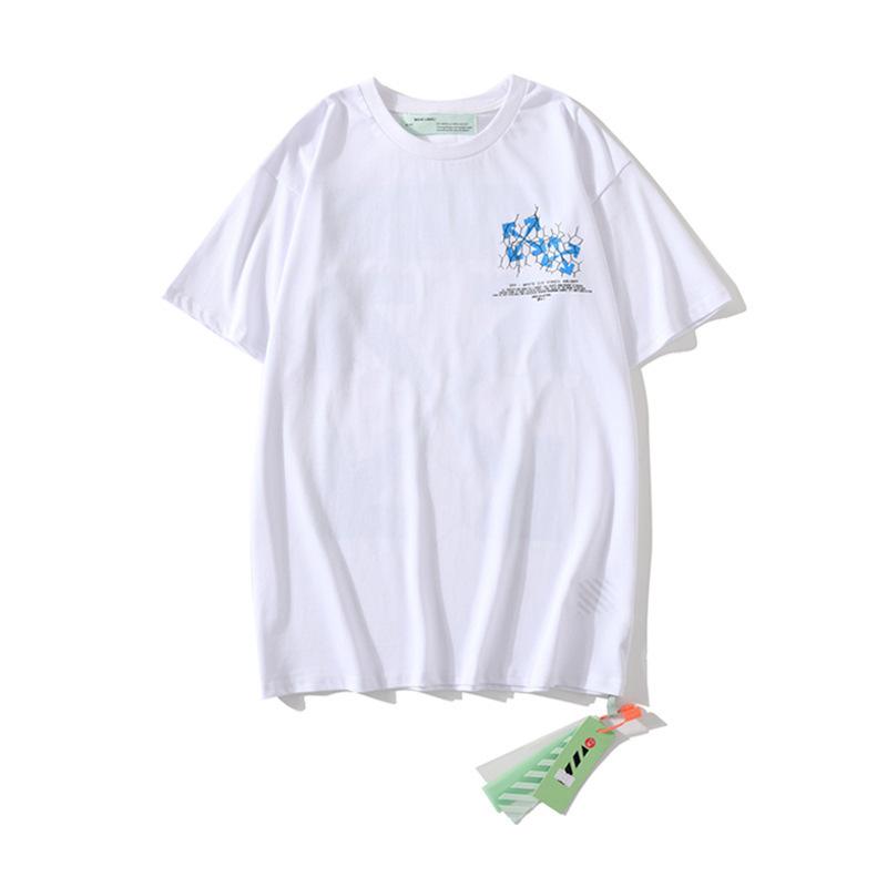 Off White T Shirt Arrow Pure Cotton Loose Tshirt Men'S Casual Short Sleeve Owt