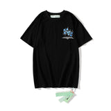 Off White T Shirt Arrow Pure Cotton Loose Tshirt Men'S Casual Short Sleeve Owt