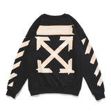 Off White Autumn And Winter Arrow Printed Crew Neck Sweatshirt Men'S And Women'S Bottoming Shirt Owt