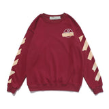 Off White Autumn And Winter Arrow Printed Crew Neck Sweatshirt Men'S And Women'S Bottoming Shirt Owt