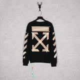 Off White Sweatshirt Graffiti Printing Crew Neck Casual Sweater Men'S Plus Size Retro Sports Owt