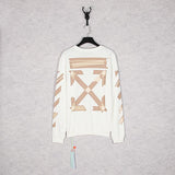 Off White Sweatshirt Graffiti Printing Crew Neck Casual Sweater Men'S Plus Size Retro Sports Owt