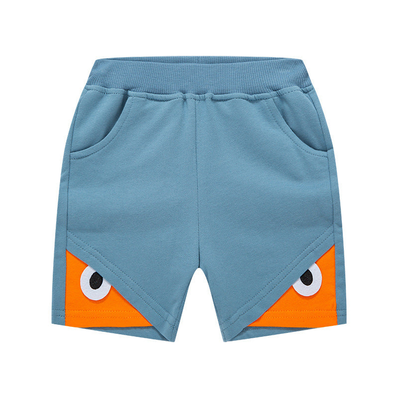 Boy Shorts Boys' Shorts Summer Pure Cotton Children's Casual Cropped Pants Western Style Color Matching