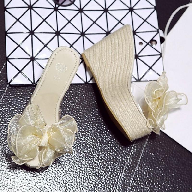 Platform Heels for Women Summer Bohemian Big Bow High Heel Open Toe Sandals