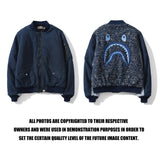 Bathing Ape Coat Denim Washed Cloth Baseball Cotton Coat Jacket Autumn and Winter Teenagers Men and Women