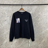 Off White Men'S And Women'S Ow Autumn And Winter Arrow Print Crew Neck Pullover Sweatshirt Owt